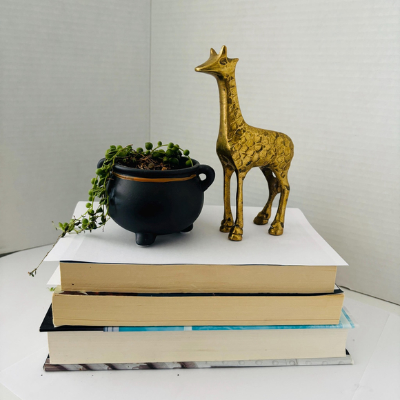 Vintage Brass Giraffe Paperweight, Small Office Decor, 1970s Collectible - Picture 10 of 10